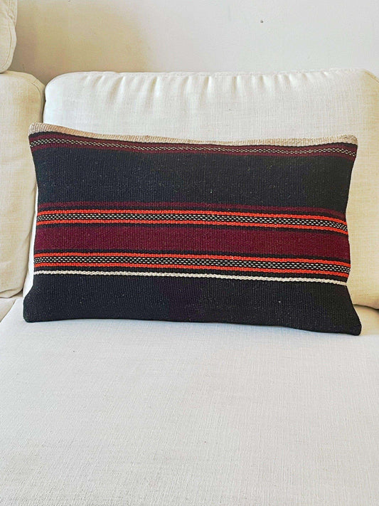 40x60cm XL Kilim Bench Cushion Brown natural yarn - BeachPerfect.de
