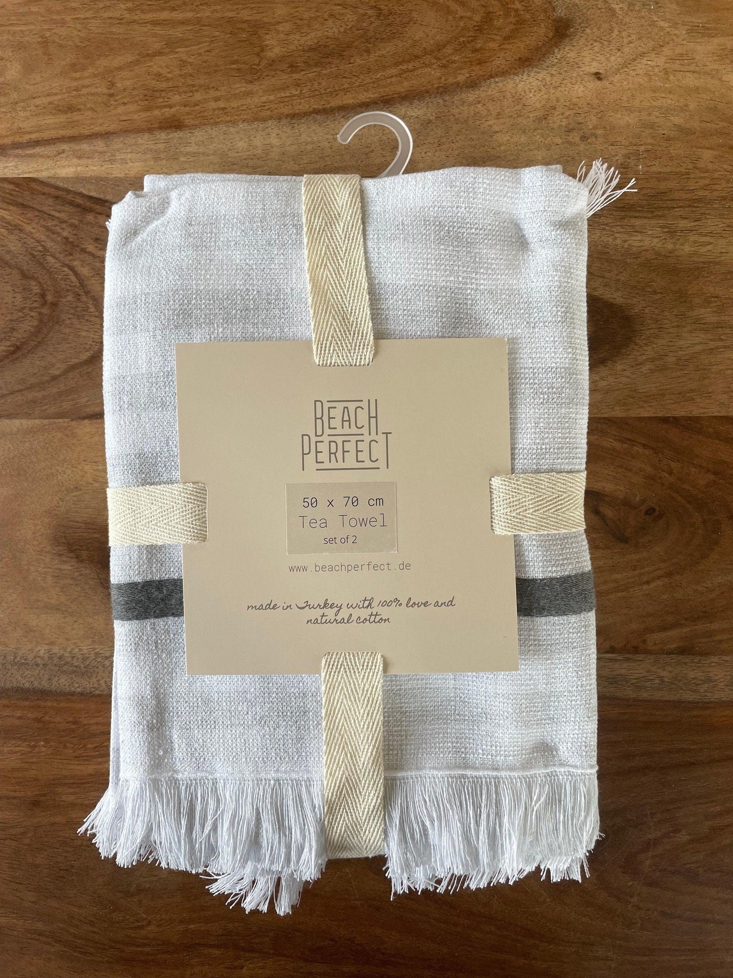 Organic Cotton Dish Towel Set of 2 | Plain Kitchen Towel, Linen Tea Towel Set | Paperless towels | Organic Turkish Cotton Hand Towel Set - BeachPerfect.de